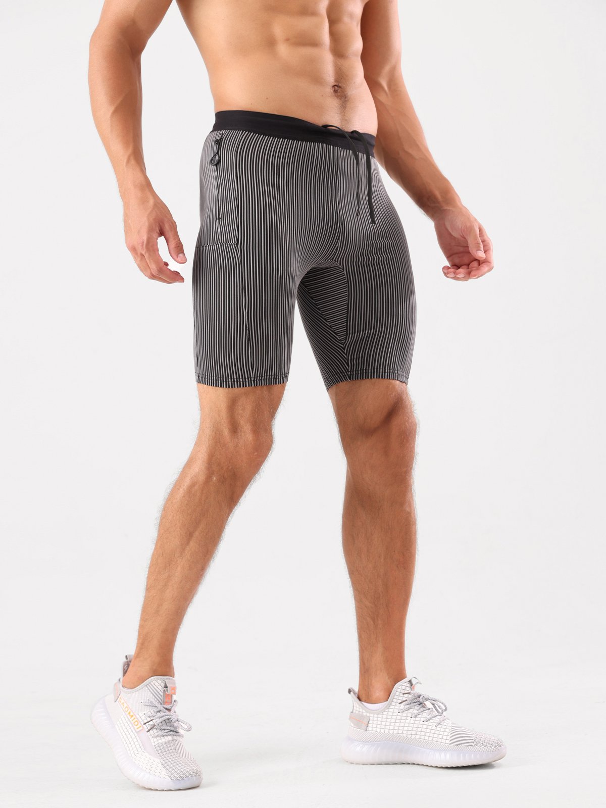 8" Pro Compression Lined Running Shorts with Zip Pockets