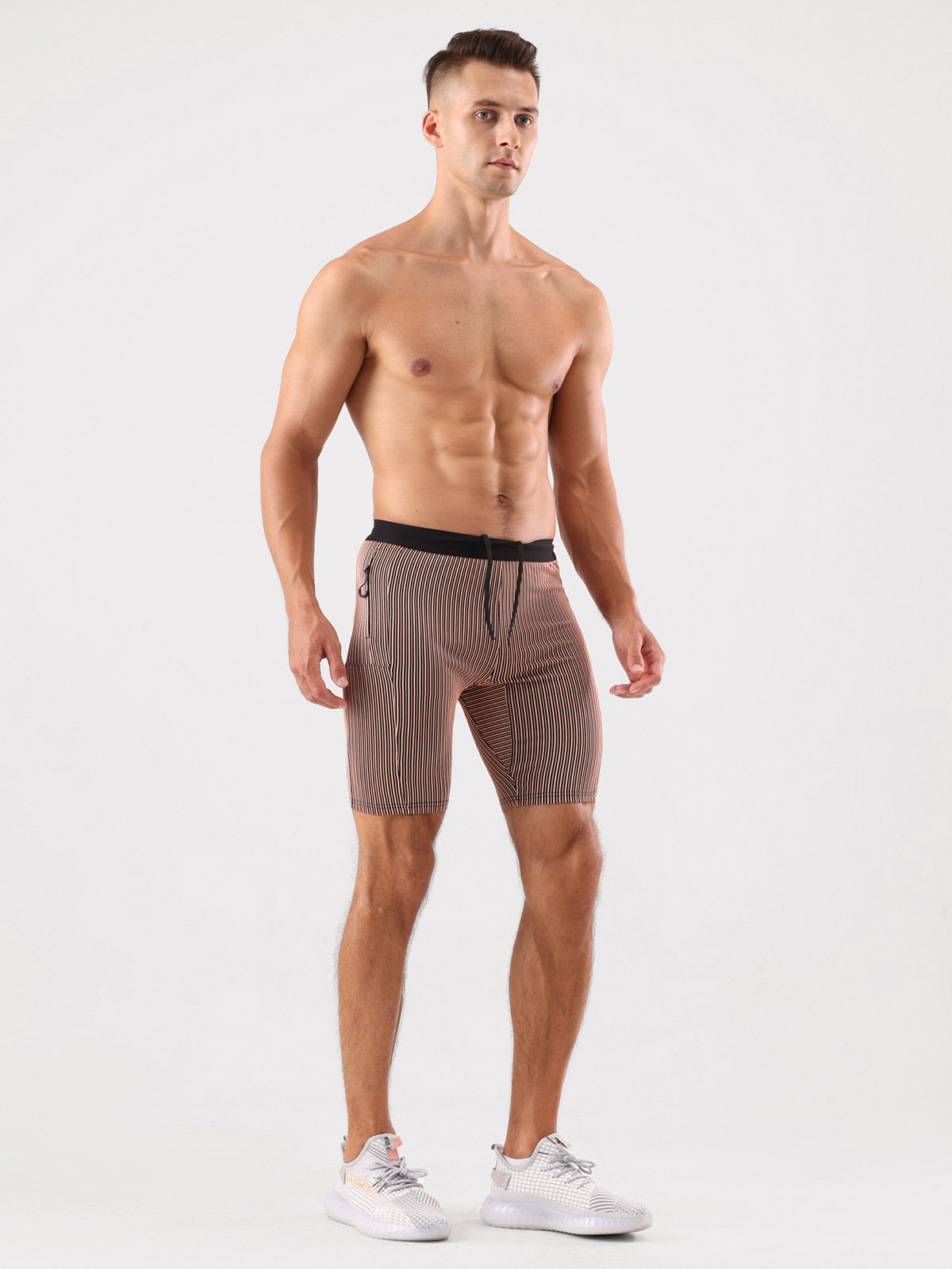 8" Pro Compression Lined Running Shorts with Zip Pockets