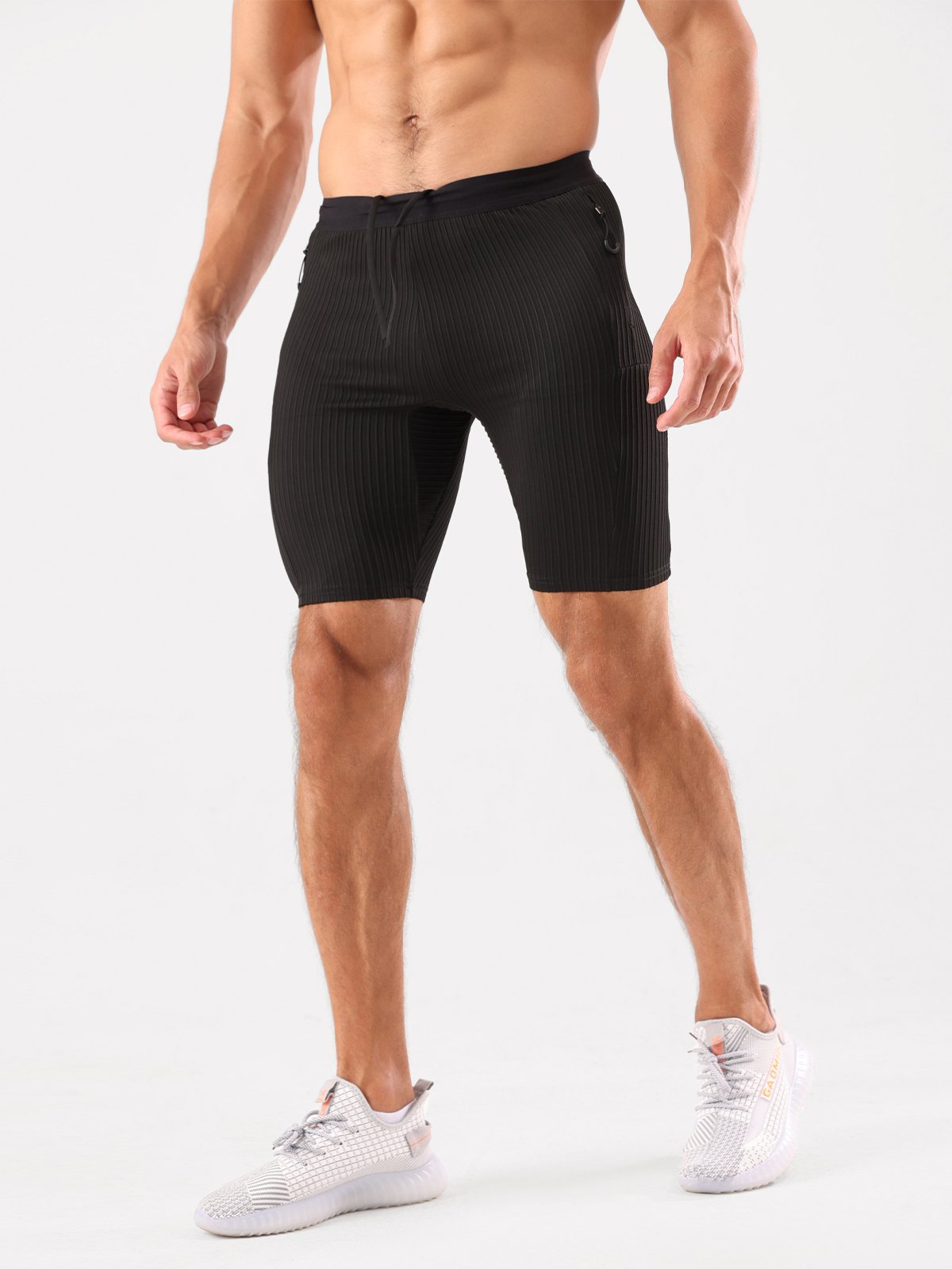 8" Pro Compression Lined Running Shorts with Zip Pockets