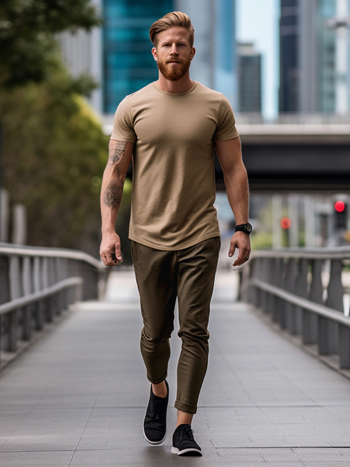 Men's Stain Resistant Curved Hem T-shirt Tech Cotton(Final Sale–No Return or Exchange)