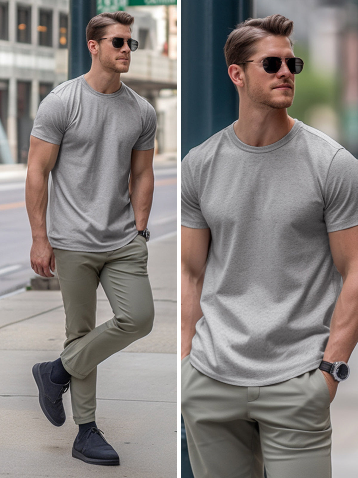 Men's Stain Resistant Curved Hem T-shirt Tech Cotton(Final Sale–No Return or Exchange)