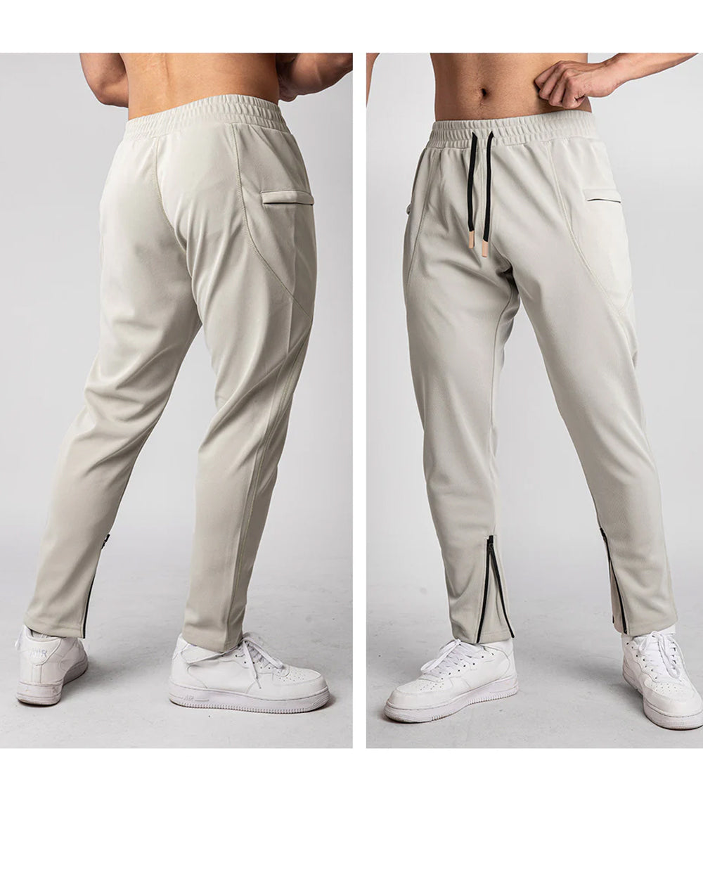 Men’s Athletic Tapered Joggers with Zipper Ankles